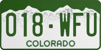 CO license plate 018WFU