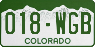 CO license plate 018WGB