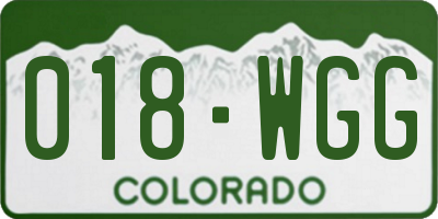CO license plate 018WGG