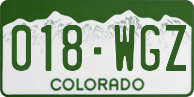 CO license plate 018WGZ