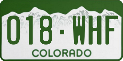 CO license plate 018WHF