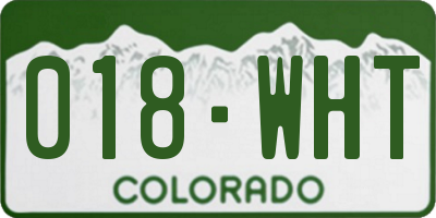 CO license plate 018WHT