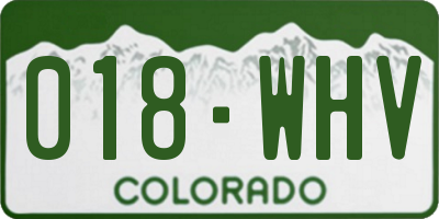 CO license plate 018WHV