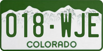 CO license plate 018WJE