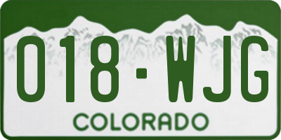 CO license plate 018WJG