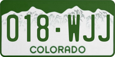 CO license plate 018WJJ
