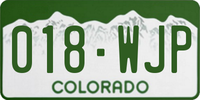 CO license plate 018WJP