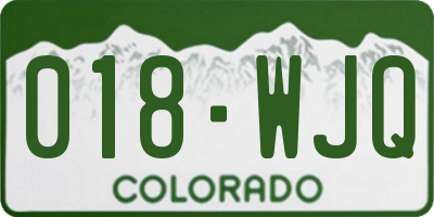 CO license plate 018WJQ