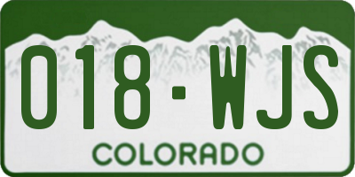 CO license plate 018WJS