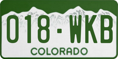 CO license plate 018WKB