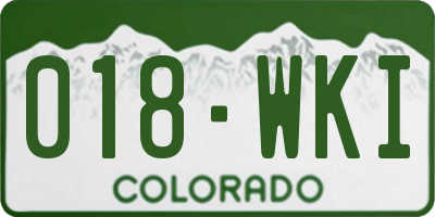 CO license plate 018WKI