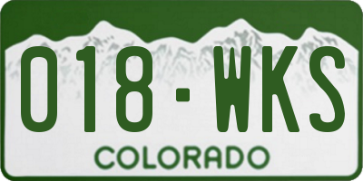 CO license plate 018WKS