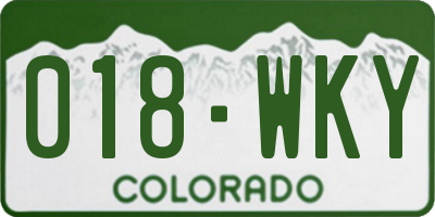 CO license plate 018WKY