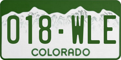 CO license plate 018WLE
