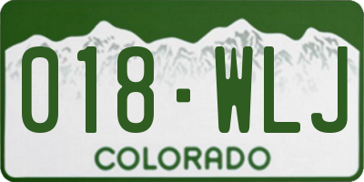 CO license plate 018WLJ