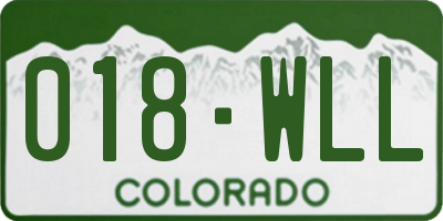 CO license plate 018WLL
