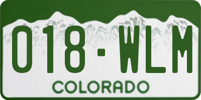 CO license plate 018WLM