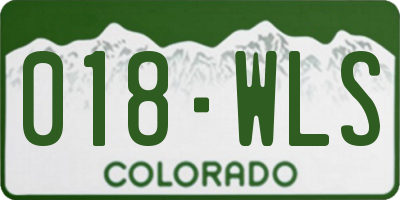 CO license plate 018WLS