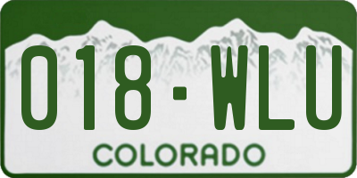 CO license plate 018WLU