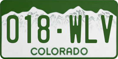 CO license plate 018WLV