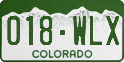 CO license plate 018WLX