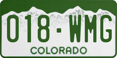 CO license plate 018WMG