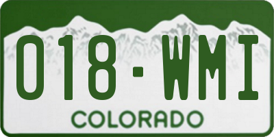 CO license plate 018WMI