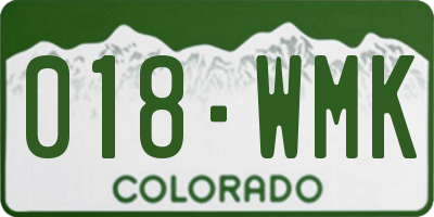 CO license plate 018WMK