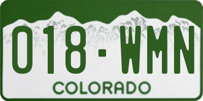 CO license plate 018WMN