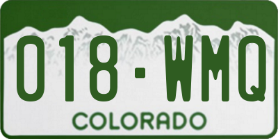CO license plate 018WMQ