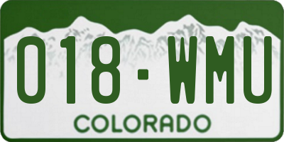 CO license plate 018WMU