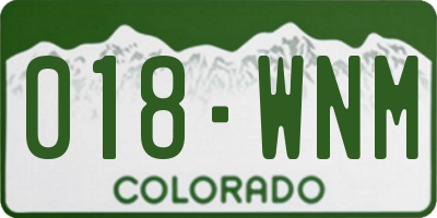 CO license plate 018WNM