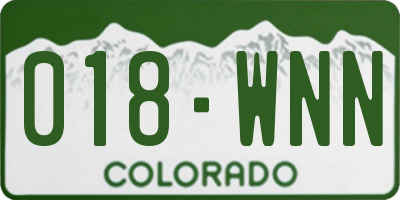 CO license plate 018WNN