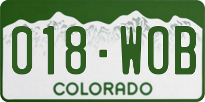 CO license plate 018WOB