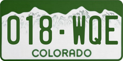 CO license plate 018WQE