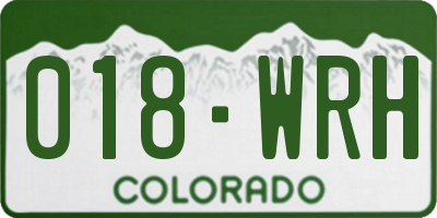 CO license plate 018WRH