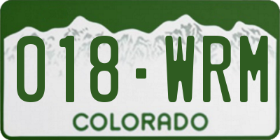 CO license plate 018WRM