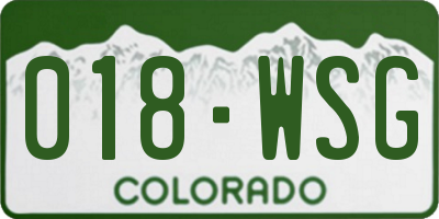 CO license plate 018WSG