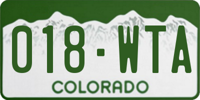 CO license plate 018WTA