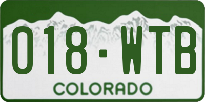 CO license plate 018WTB