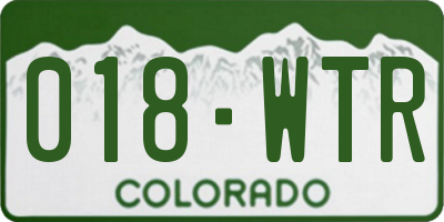 CO license plate 018WTR