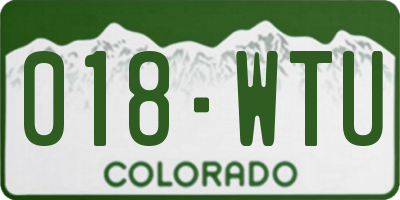CO license plate 018WTU