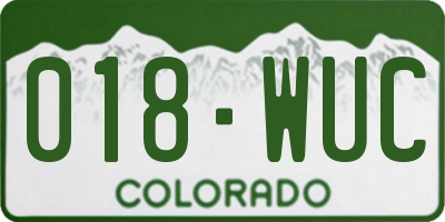 CO license plate 018WUC