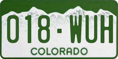 CO license plate 018WUH