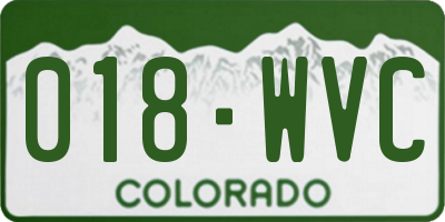 CO license plate 018WVC