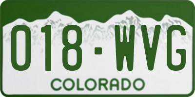 CO license plate 018WVG