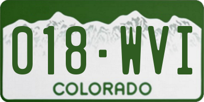 CO license plate 018WVI