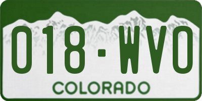 CO license plate 018WVO