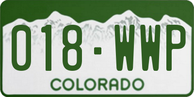CO license plate 018WWP