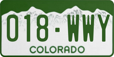 CO license plate 018WWY